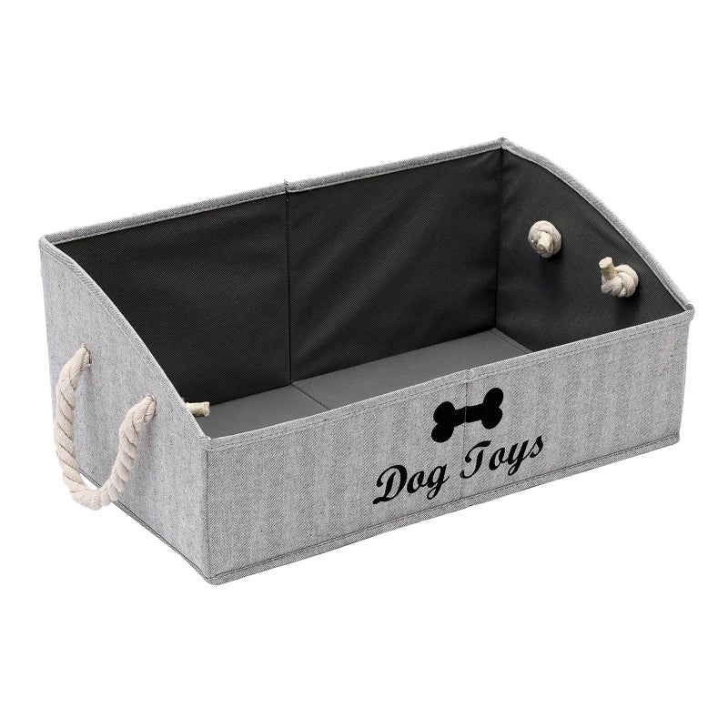 Morezi Large dog toy bin puppy shallow toy baskets dog toy storage perfect for living room playroom closet home organization - Stripe - Image 1